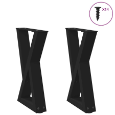 vidaXL dohányzóasztal lábak 2 db Fekete 38x(42-43,3) cm acél bútor