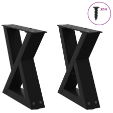 vidaXL dohányzóasztal lábak 2 db Fekete 40x(30-31,3) cm acél bútor