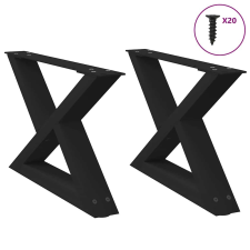 vidaXL dohányzóasztal lábak 2 db Fekete 50x(30-31,3) cm acél bútor