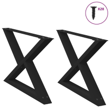 vidaXL dohányzóasztal lábak 2 db Fekete 70x(42-43,3) cm acél bútor