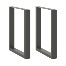 vidaXL dohányzóasztal lábak U-alakú 2 db antracit 70x(72-73) cm acél bútor