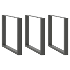vidaXL dohányzóasztal lábak U-alakú 3 db antracit 80x(72-73) cm acél bútor