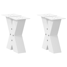 vidaXL Dohányzóasztal lábak X alakú 2 db Fehér 40x(30-31) cm Acél bútor