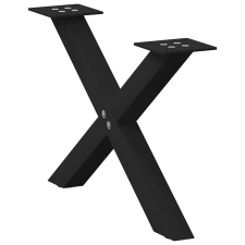 vidaXL dohányzóasztal lábak X-alakú 2 db Fekete 60x(30-31) cm acél bútor