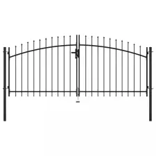 vidaXL dupla ajtós lándzsahegy tetejű kerítéskapu 300 x 150 cm kerti bútor