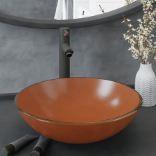 vidaXL edzett üveg mosdókagyló csapteleppel és leeresztőszeleppel szaniter