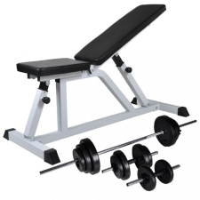 vidaXL Edzőpad egykezes és kétkezes súlyzókészlettel 30,5 kg kézisúlyzó