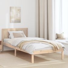 vidaXL Egyágyas Fenyőfa Ágykeret Természetes Tömör fenyő Egyágyas Tartós ágy és ágykellék