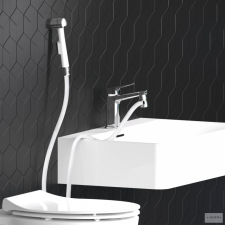 vidaXL EISL kézi zuhanyszett kádhoz fali zuhanytartóval és fehér tömlővel csaptelep