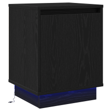 vidaXL Éjjeli asztal LED világítással Fekete 39x34,5x50 cm (869596) bútor