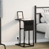 vidaXL Éjjeli asztal Musta tammi 41.5 x 26 x 60.5 cm Faanyag