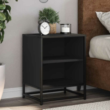 vidaXL éjjeliszekrény fekete 40x31x50 cm műfa és fém bútor