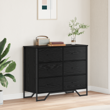 vidaXL Éjjeliszekrény Fekete Tölgy 91x35.5x74.5 cm Szerelt Fa bútor