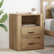 vidaXL Éjjeliszekrény fiókkal kézműves tölgy 50 x 36 x 60 cm Faanyag bútor