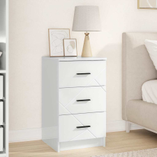 vidaXL Éjjeliszekrény fiókkal Magasfényű fehér 38 x 38 x 66 cm Faanyag bútor