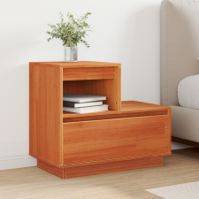 vidaXL Éjjeliszekrény fiókkal Viaszbarna 60 x 34 x 51 cm Tömör fenyőfa bútor