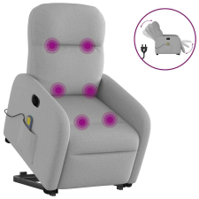 vidaXL Elektromos álló masszázsfotel felhőszürke szövet masszázsfotel