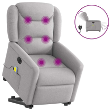 vidaXL Elektromos álló masszázsfotel felhőszürke szövet masszázsfotel