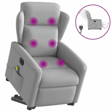 vidaXL Elektromos álló masszázsfotel felhőszürke szövet masszázsfotel