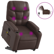 vidaXL elektromos barna műbőr felállást segítő dönthető masszázsfotel (3204681) masszázsfotel