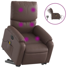 vidaXL elektromos barna műbőr felállást segítő dönthető masszázsfotel (3204909) masszázsfotel
