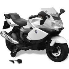 vidaXL Elektromos BMW 283 gyerek motorkerékpár 6 V fehér lábbal hajtható járgány