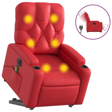 vidaXL elektromos bordó műbőr felállást segítő dönthető masszázsfotel (3204798) masszázsfotel