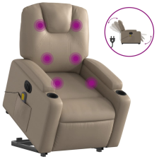 vidaXL elektromos cappuccino műbőr felállást segítő masszázsfotel (3204457) masszázsfotel