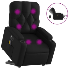 vidaXL elektromos fekete műbőr felállást segítő dönthető masszázsfotel (3204793) masszázsfotel