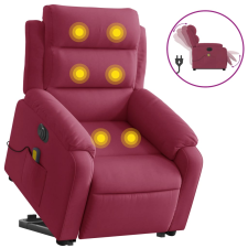 vidaXL elektromos felállást segítő bordó bársony masszázsfotel (3205130) masszázsfotel