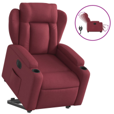 vidaXL elektromos felállást segítő bordó szövet dönthető fotel bútor