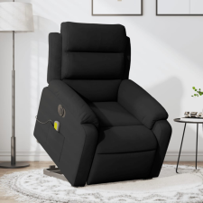 vidaXL elektromos felállást segítő fekete bársony masszázsfotel masszázsfotel