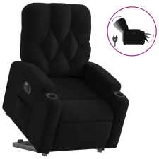 vidaXL elektromos felállást segítő fekete szövet dönthető fotel (3204736) bútor
