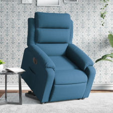 vidaXL elektromos felállást segítő kék bársony dönthető fotel bútor