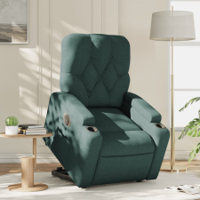 vidaXL elektromos felállást segítő sötétzöld szövet dönthető fotel bútor