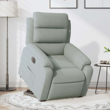 vidaXL elektromos felállást segítő világosszürke bársony fotel bútor