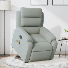 vidaXL elektromos felállást segítő világosszürke bársony masszázsfotel masszázsfotel