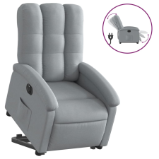 vidaXL elektromos felállást segítő világosszürke szövet dönthető fotel (3204116) bútor