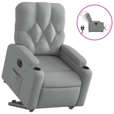 vidaXL elektromos felállást segítő világosszürke szövet dönthető fotel (3204734) bútor