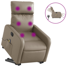 vidaXL elektromos kávészínű műbőr felállást segítő masszázsfotel (3206776) masszázsfotel