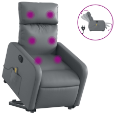 vidaXL elektromos szürke műbőr felállást segítő dönthető masszázsfotel (3206773) bútor