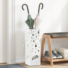 vidaXL Esernyőtartó Fehér Fém Szabványos Minta Esernyőtartó bútor