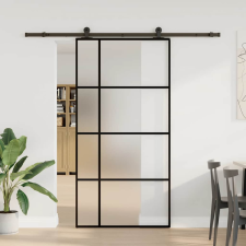 vidaXL ESG üveg-alumínium tolóajtó fémszerelvény-szettel 102,5x205 cm (3332928) nyílászáró