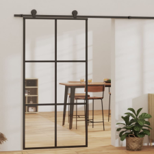vidaXL ESG üveg és alumínium tolóajtó fémszerelvény-szettel 102x205 cm építőanyag