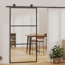 vidaXL ESG üveg és alumínium tolóajtó fémszerelvény-szettel 102x205 cm építőanyag