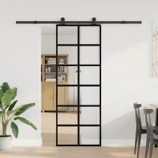 vidaXL ESG üveg és alumínium tolóajtó fémszerelvény-szettel 76x205 cm (3332842) nyílászáró