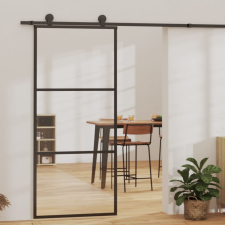 vidaXL ESG üveg és alumínium tolóajtó fémszerelvény-szettel 90x205 cm építőanyag