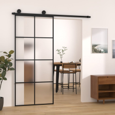 vidaXL ESG üveg és alumínium tolóajtó fémszerelvény-szettel 90x205 cm építőanyag