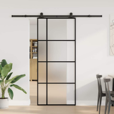 vidaXL ESG üveg és alumínium tolóajtó fémszerelvény-szettel 90x205 cm (3332920) nyílászáró