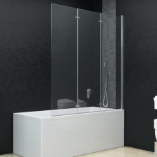 vidaXL ESG zuhanykabin 3-paneles összecsukható ajtóval 130 x 138 cm kád, zuhanykabin